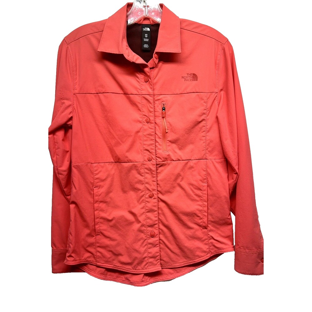 The North Face Womens XS Button Up Dark Coral Vented Shirt (G1)